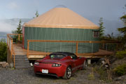 Roadster at our yurt