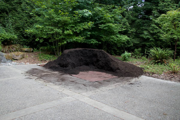 mulch pile getting smaller