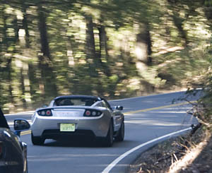 Roadster on the road